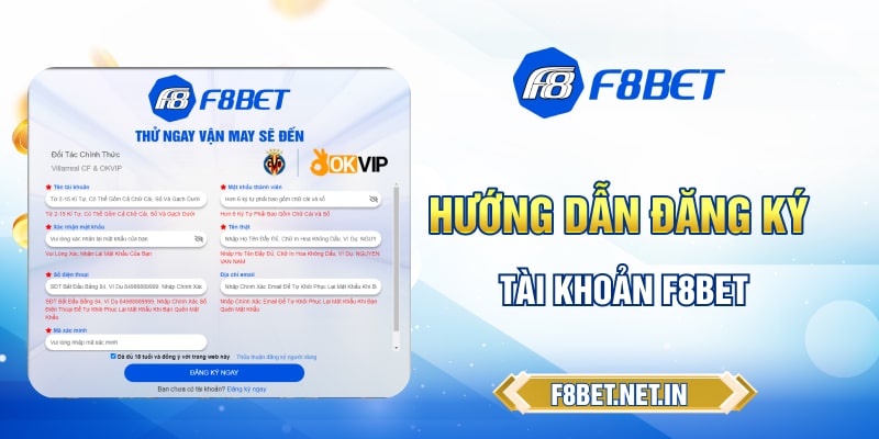  Thao tác đăng ký tài khoản tại F8ET